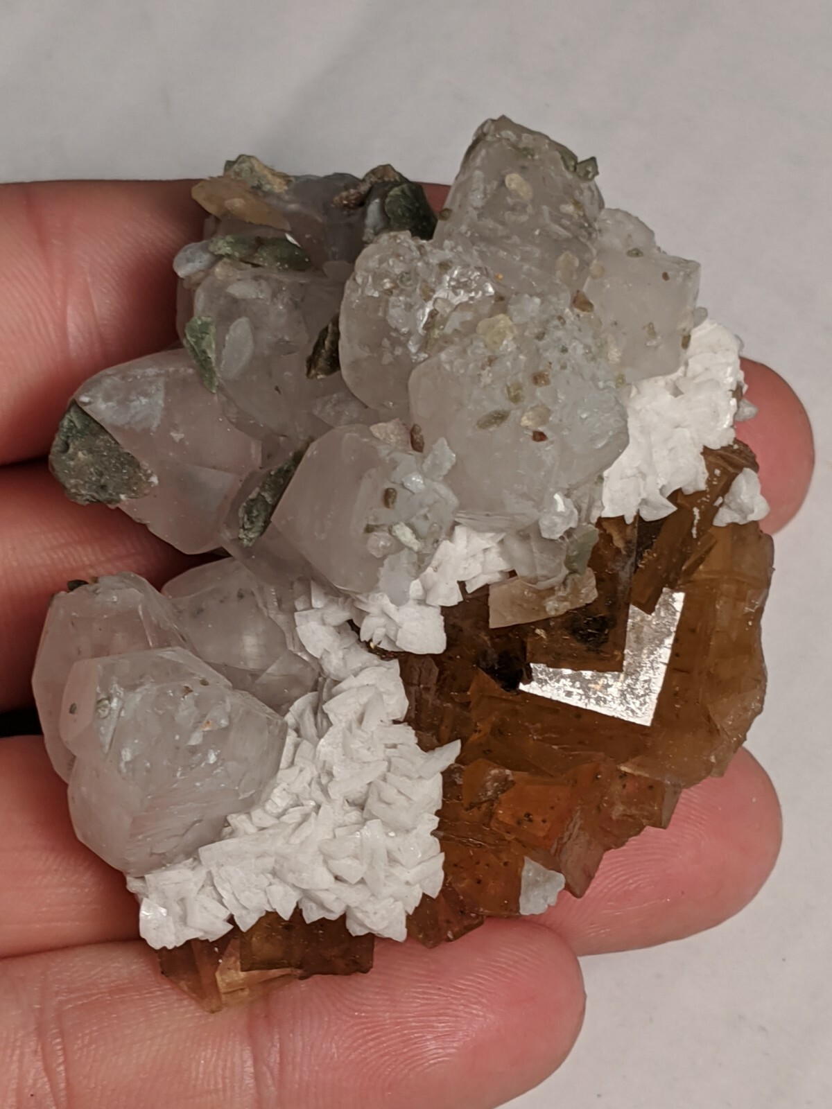 Stunning Spanish Yellow Fluorite Crystal Cluster W Calcite Moscona Mine Spain