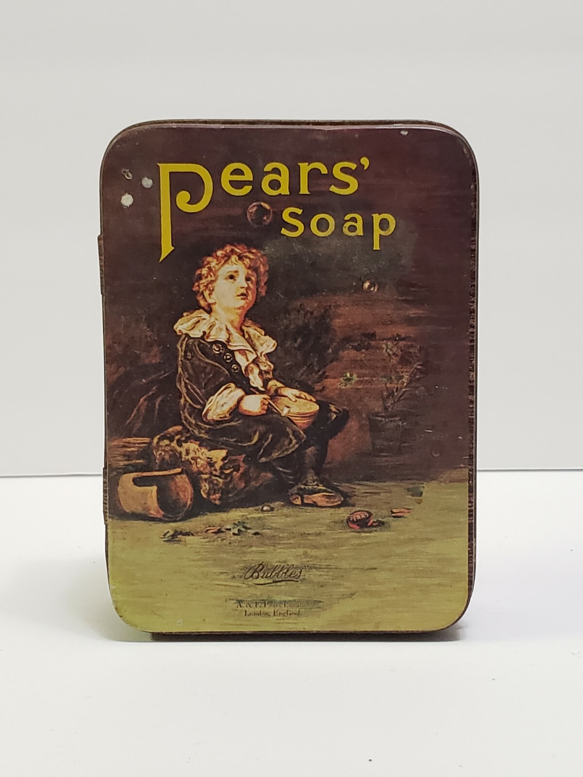 Pears Soap Tin Reproduction Bubbles Lillie Langtry quote Hinged Lid Box vintage