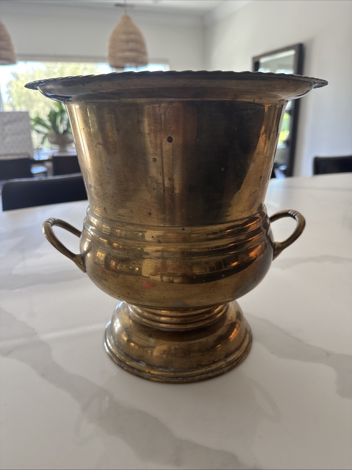 Antique Brass Champagne Bottle Cooler Brass Ice Cooler Wine Serving Cooler