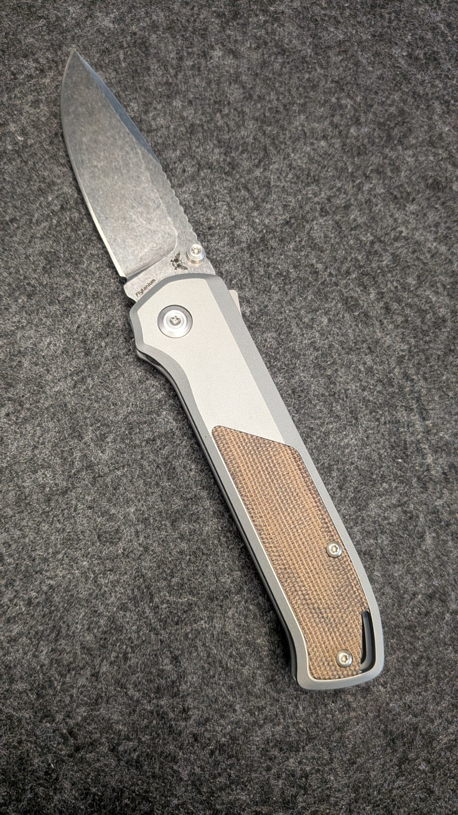 FLYTANIUM Arcade- Gunmetal Micarta W/Bonuses - Read Description