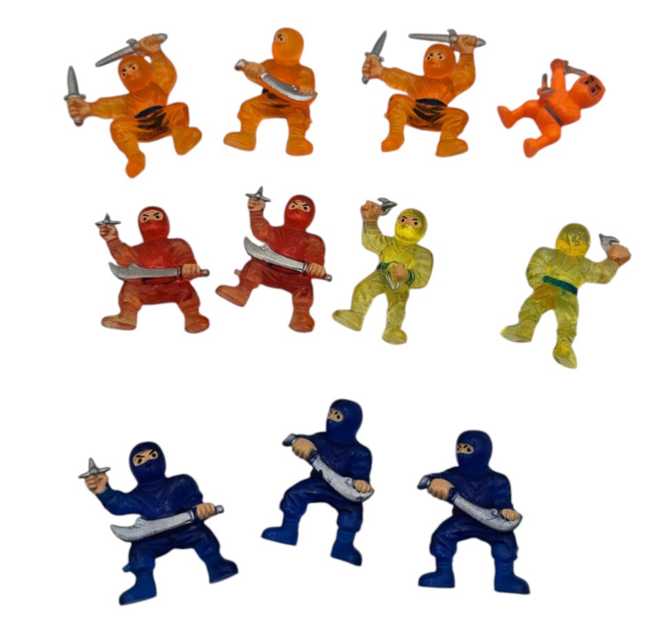 Vintage Vinyl Collectible mini ninjas lot of 11