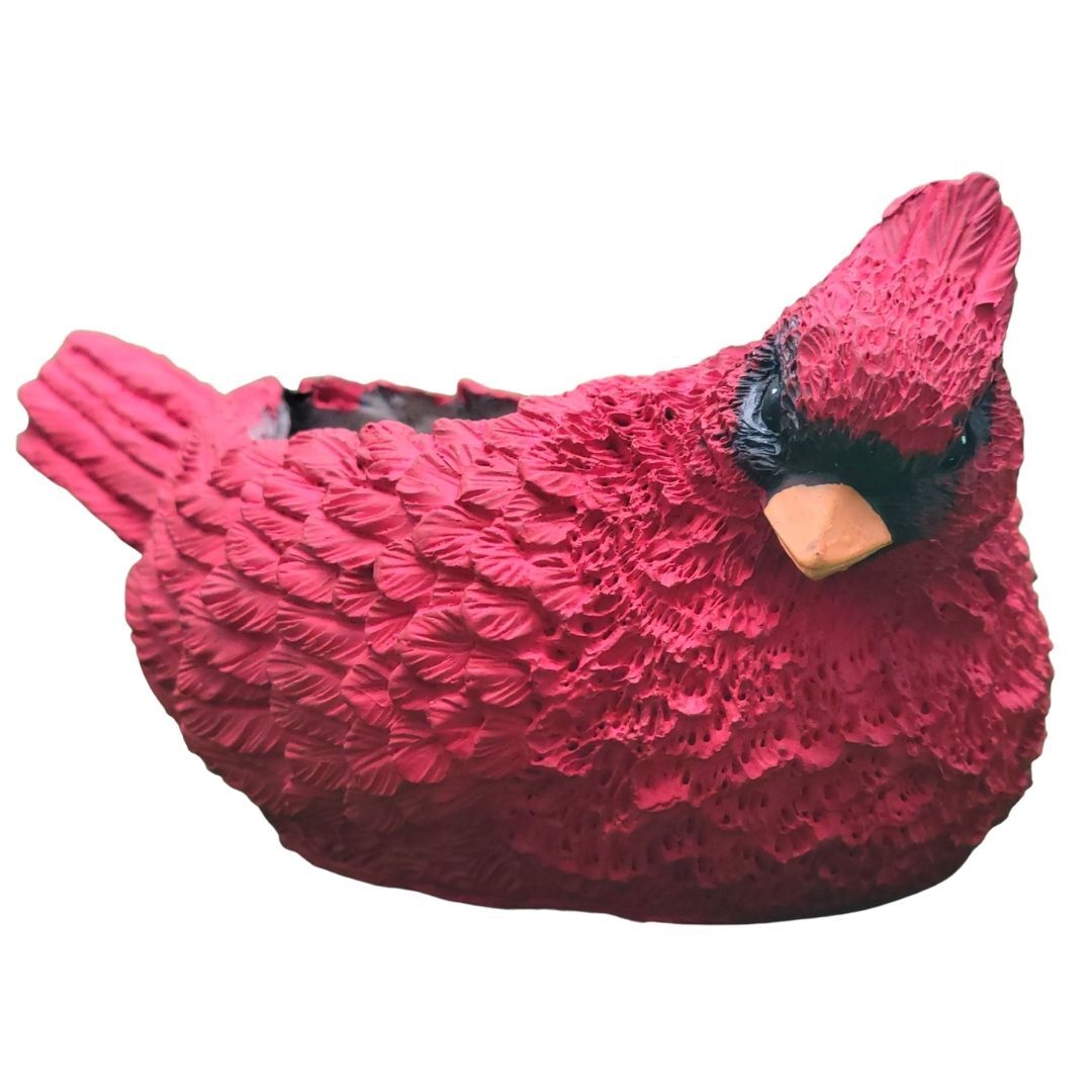 Hand Painted Red Cardinal Resin Candle-Holder Red Painted Resin Cardinal Planter Hand Painted Red Cardinal Resin Candle-Holder Red Painted Resin Cardinal Planter
