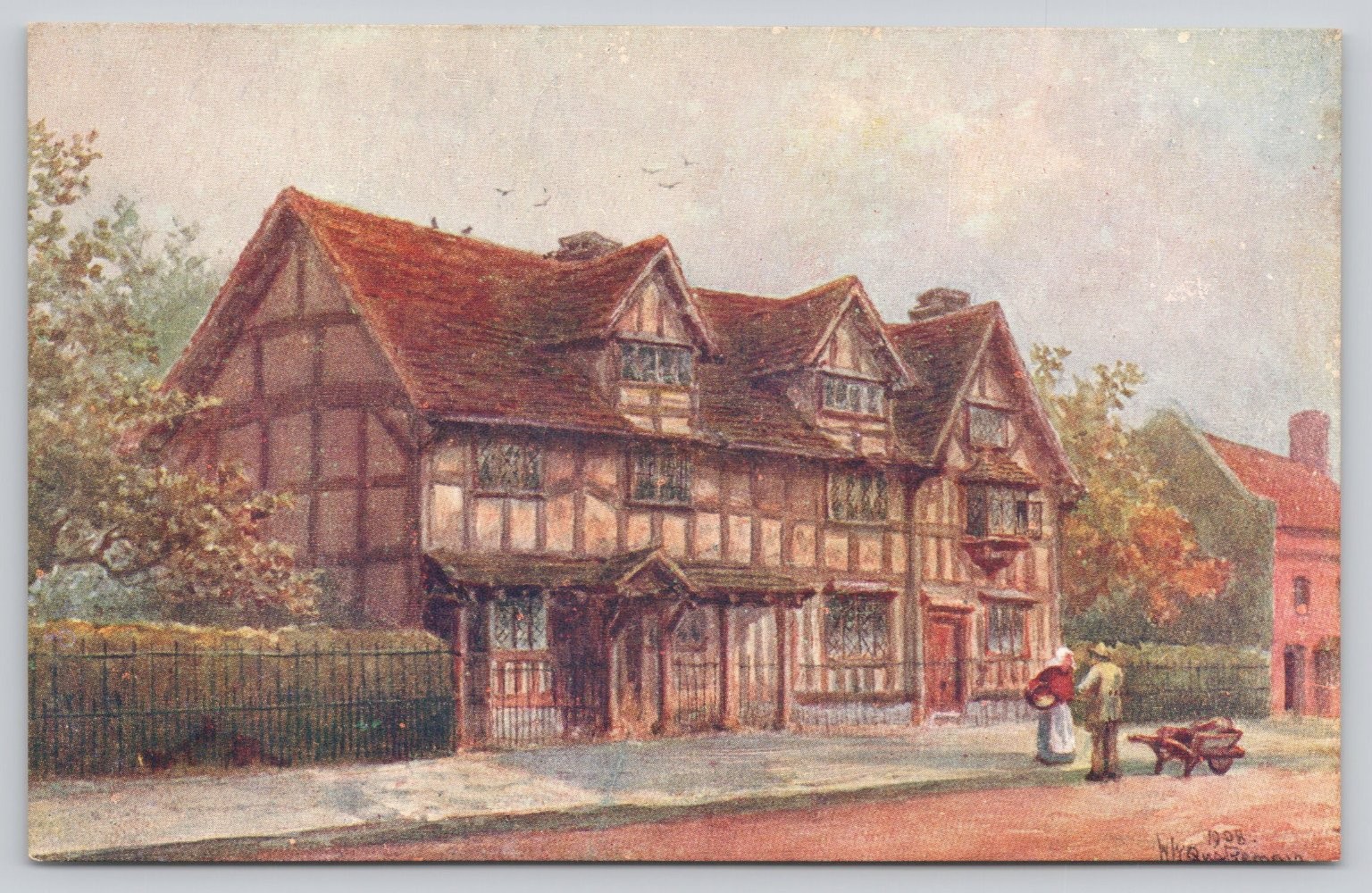 Shakespeare\'s Birthplace Stratford-on-Avon W.H. Quatremain J. Salmon Postcard