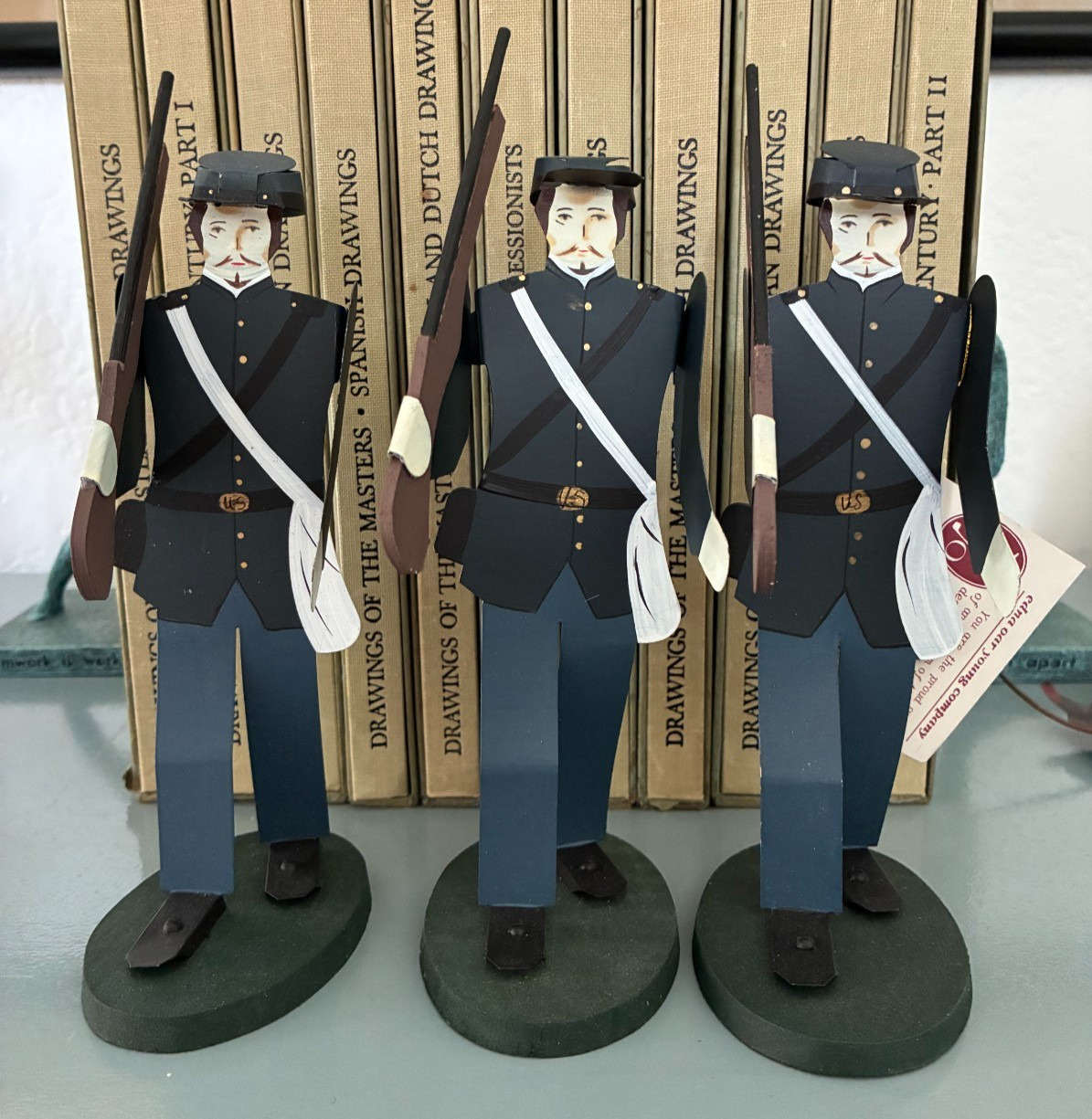 Edna Oar Young, 3 Civil War Soldier's Rifle Men Tin Figures Americana Edna Oar Young, 3 Civil War Soldier's Rifle Men Tin Figures Americana