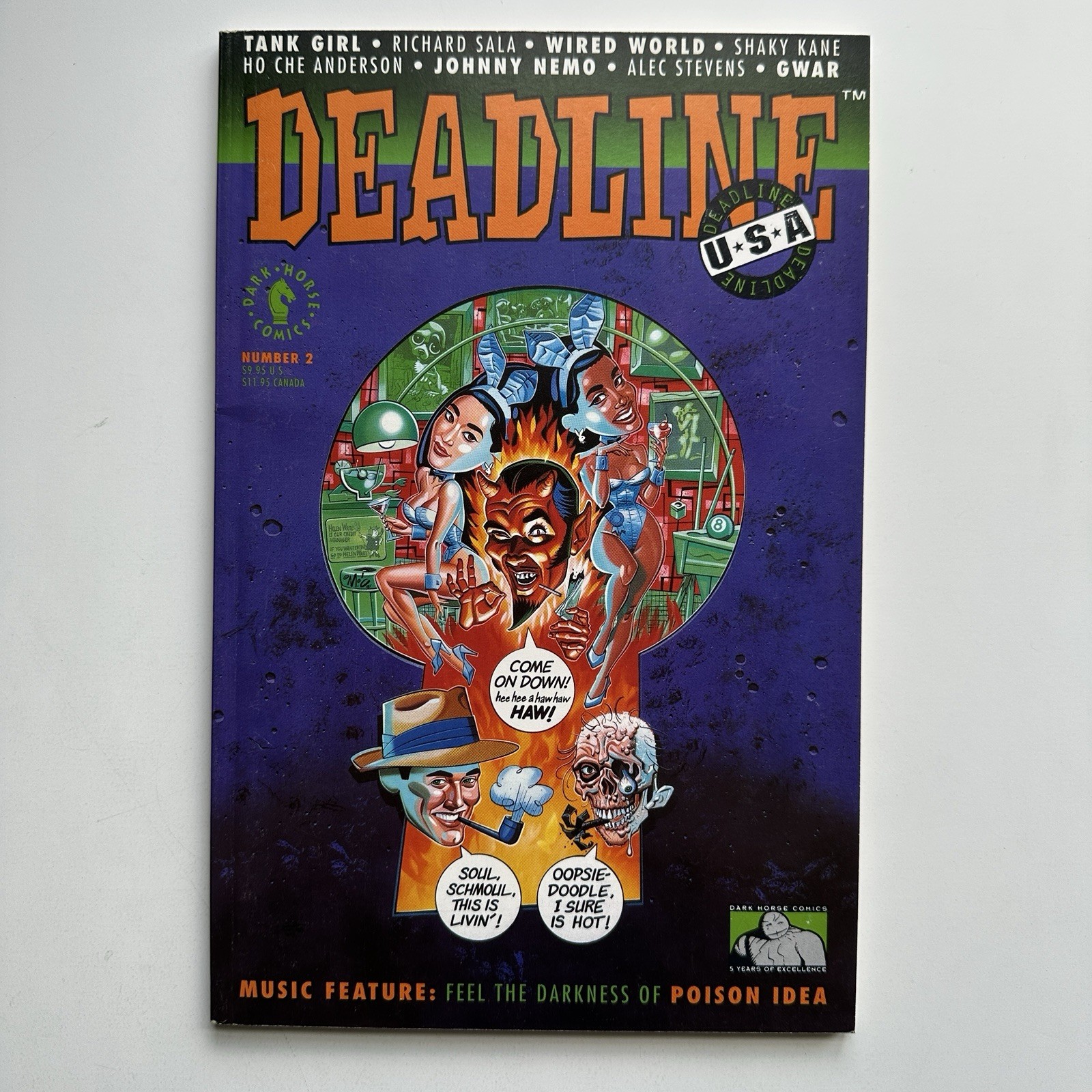 Dark Horse Comics Deadline USA #2 VF+ 1991 Tank Girl GWAR Milk & Cheese