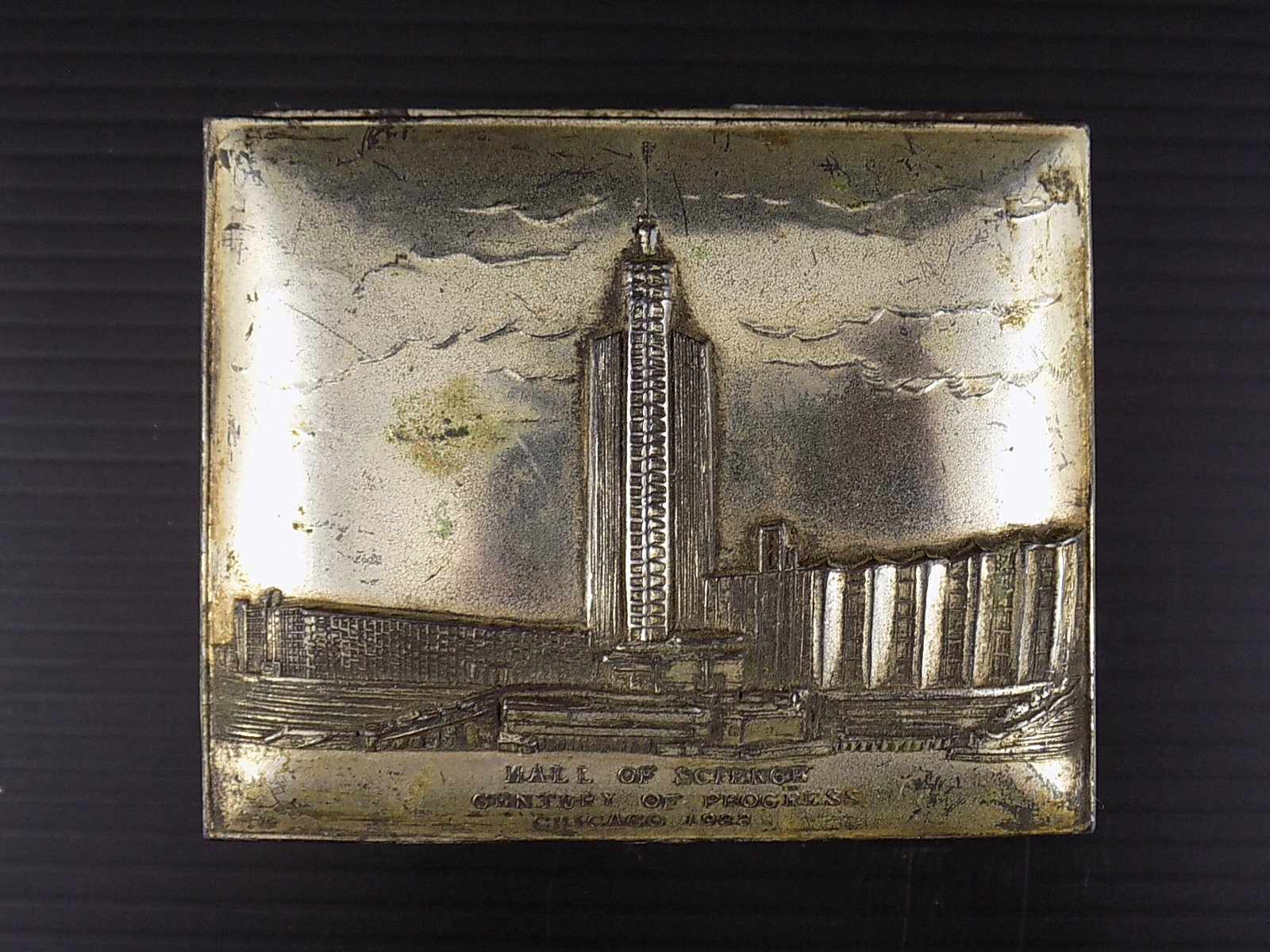 1933 HALL OF SCIENCE Chicago N. SHURE & Co. Importers KEEPSAKE BOX