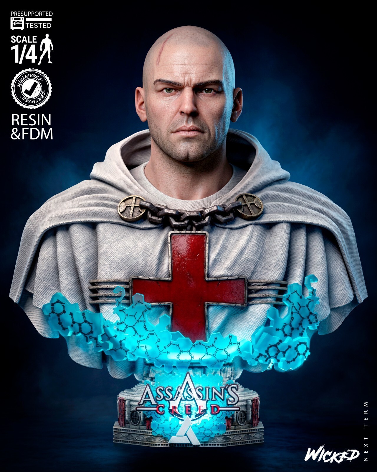 1:8 Roberto Portrait Bust Assassin's Creed UNPAINTED Resin Garage Kit