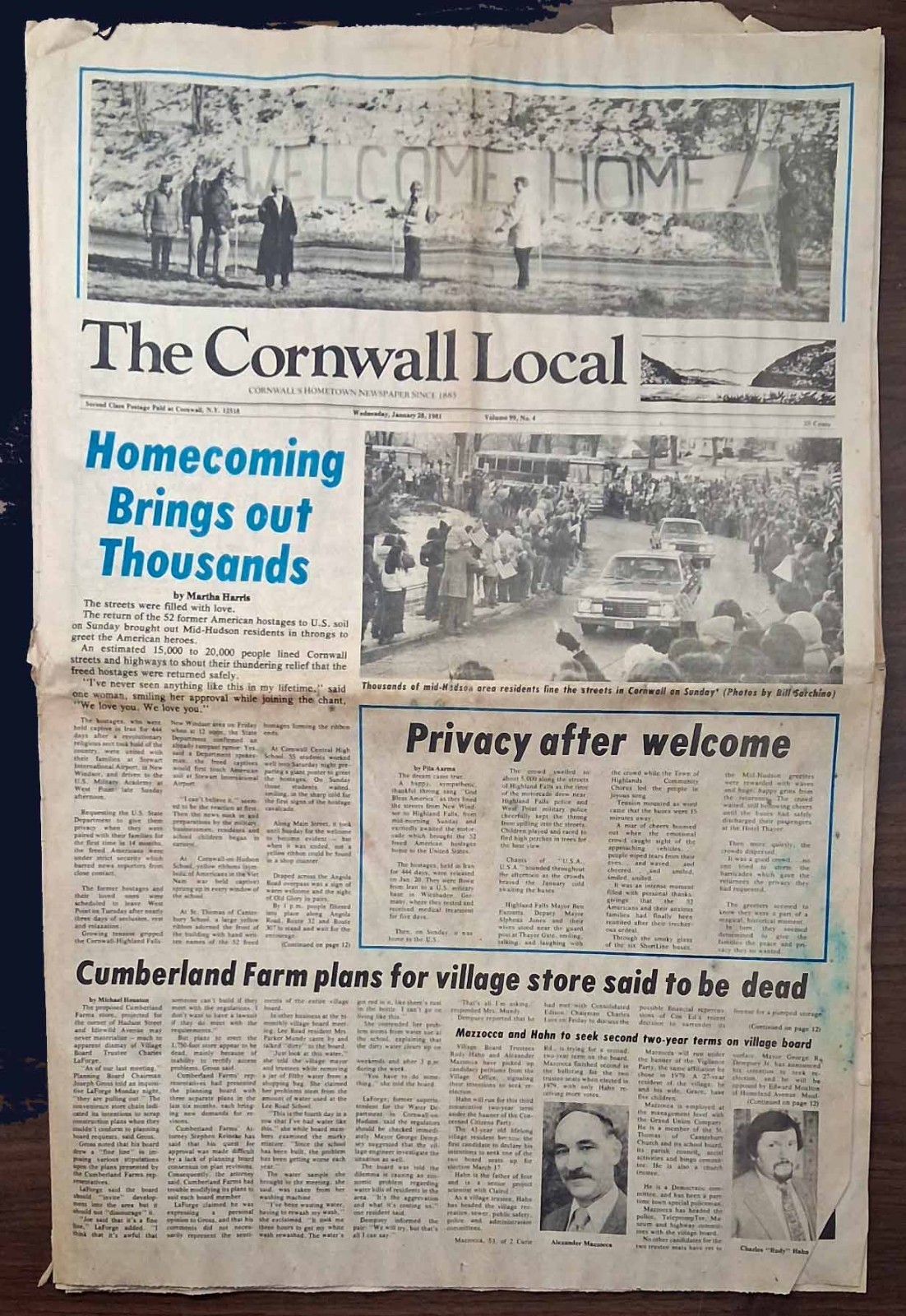 Vintage Newspaper 1981 Iran Hostage Crisis Homecoming Original Vintage Newspaper 1981 Iran Hostage Crisis Homecoming Original