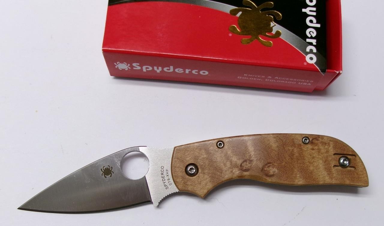 Spyderco C152NLWDP Chaparral SLIPIT Folding Knife Maple Handle Plain XHP NEW