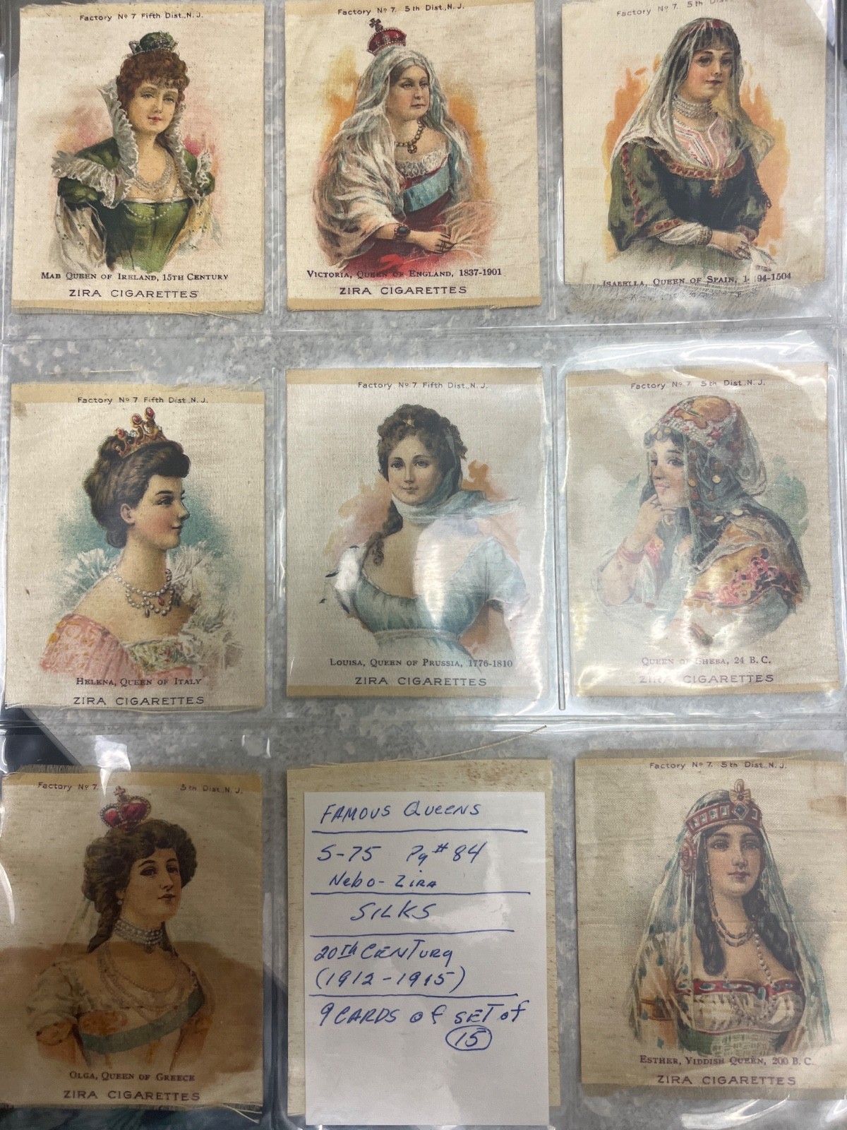 Famous Queens Silk on Paper Nebo-Zira Cigarettes Set of 9 Famous Queens Silk on Paper Nebo-Zira Cigarettes Set of 9