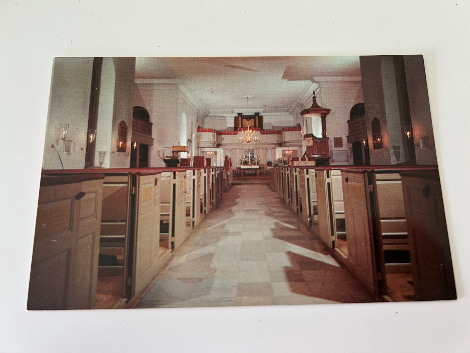 Bruton Parish Church Williamsburg Virginia Interior View Postcard