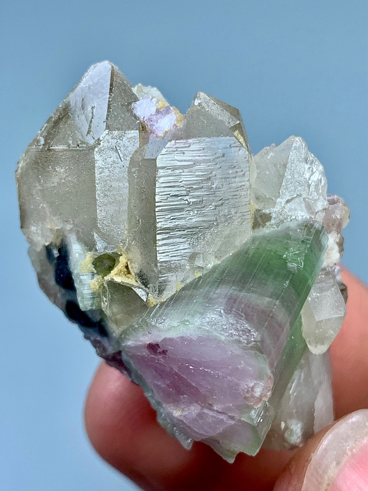 30 Gram Watermelon Bicolour Tourmaline Candy Crystal Combine Terminated Quartz’s