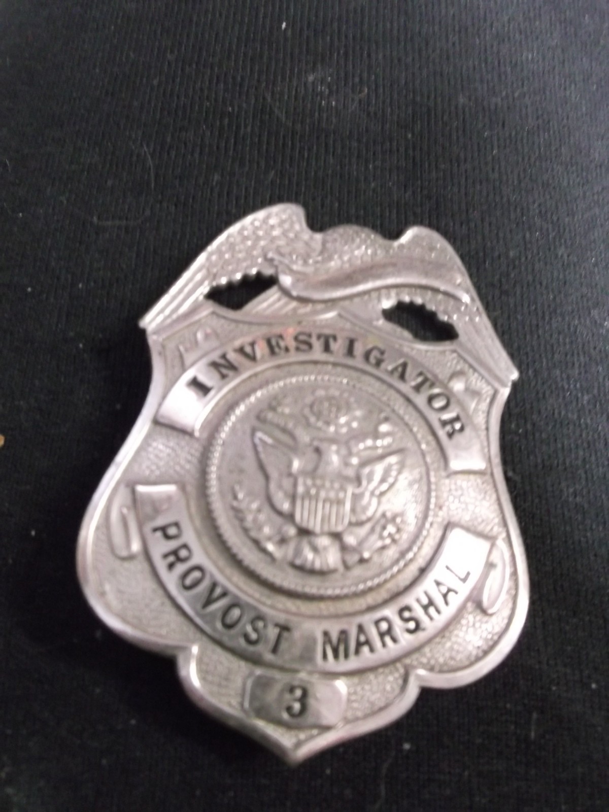 RARE WW 2 PROVOST MARSHAL BADGE FROM FORT BLISS TEXAS MILITARY POLICE