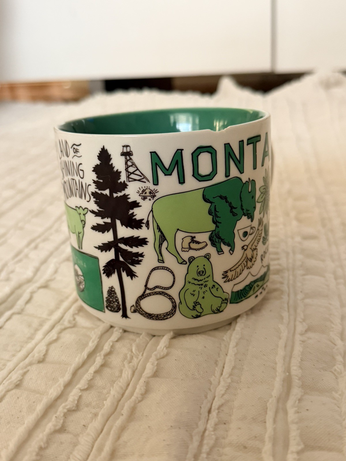 Starbucks Been There Series Montana Ceramic Mug White/Green Rocky Mountains Starbucks Been There Series Montana Ceramic Mug White/Green Rocky Mountains