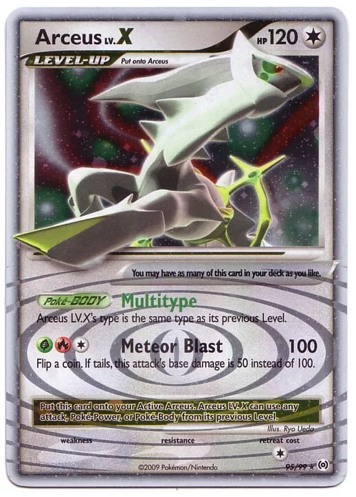 POKEMON • Arceus LIV X ULTRA RARE HOLO CARD • PLATINUM 95/99 Lv.X NM