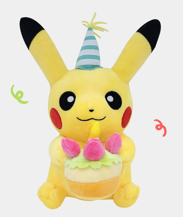 Pokemon Official Plush Doll Series : Happy Birthday Pikachu 10\