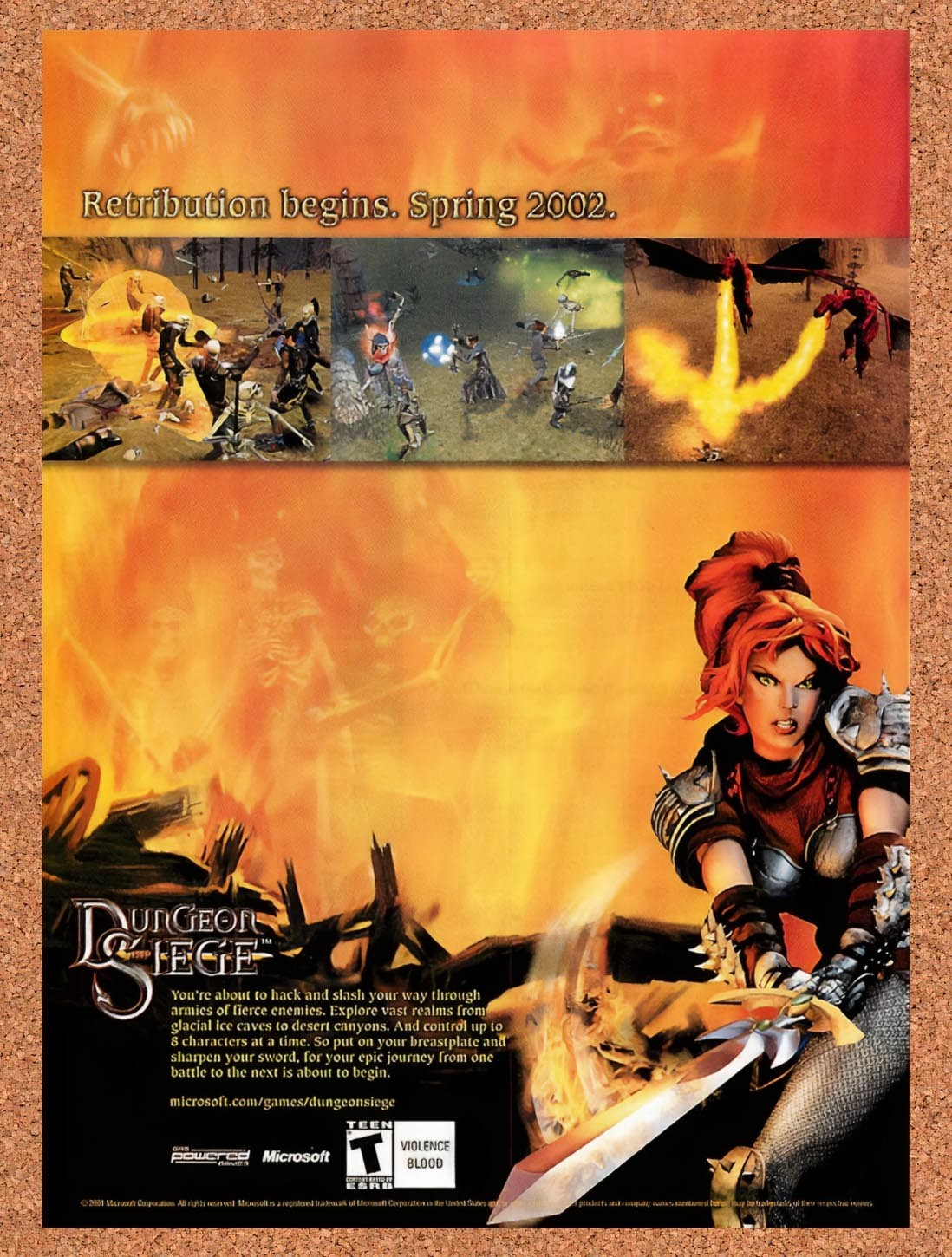 2001 Dungeon Siege PC Original Advertisement / Retro Promo v6 2001 Dungeon Siege PC Original Advertisement / Retro Promo v6