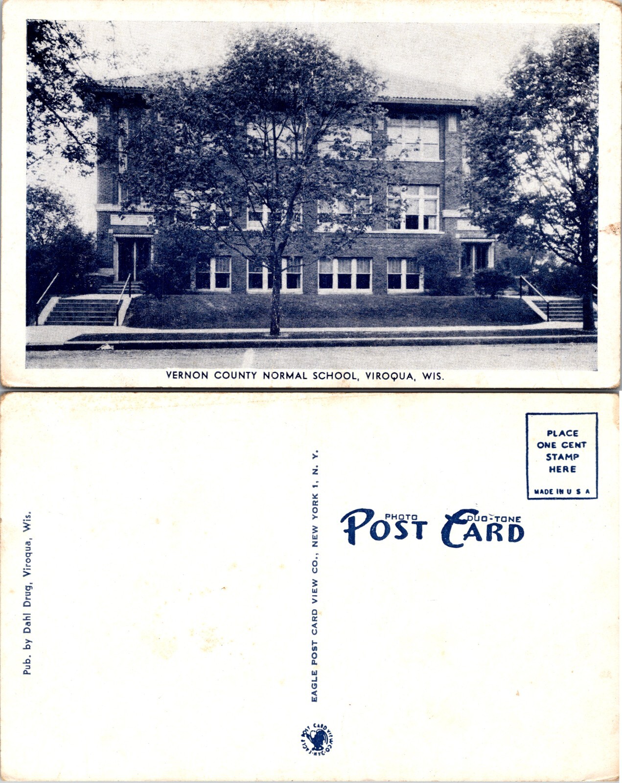Wisconsin WI Vernon County Normal School Viroqua Postcard