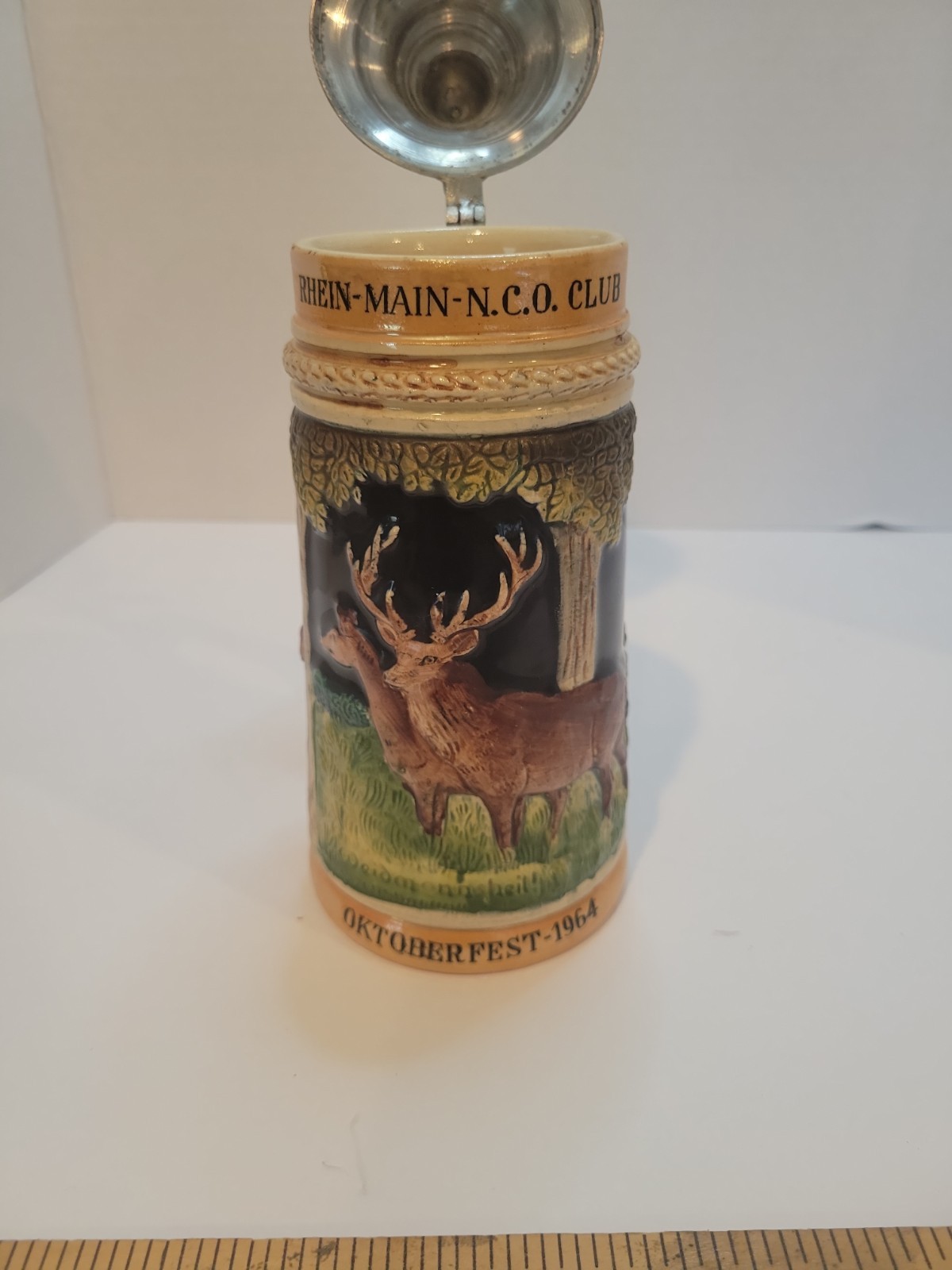 Lot of 2Vtg 1963 1964 Rhein-Main Air Base NCO Club German Oktoberfest Beer Stein