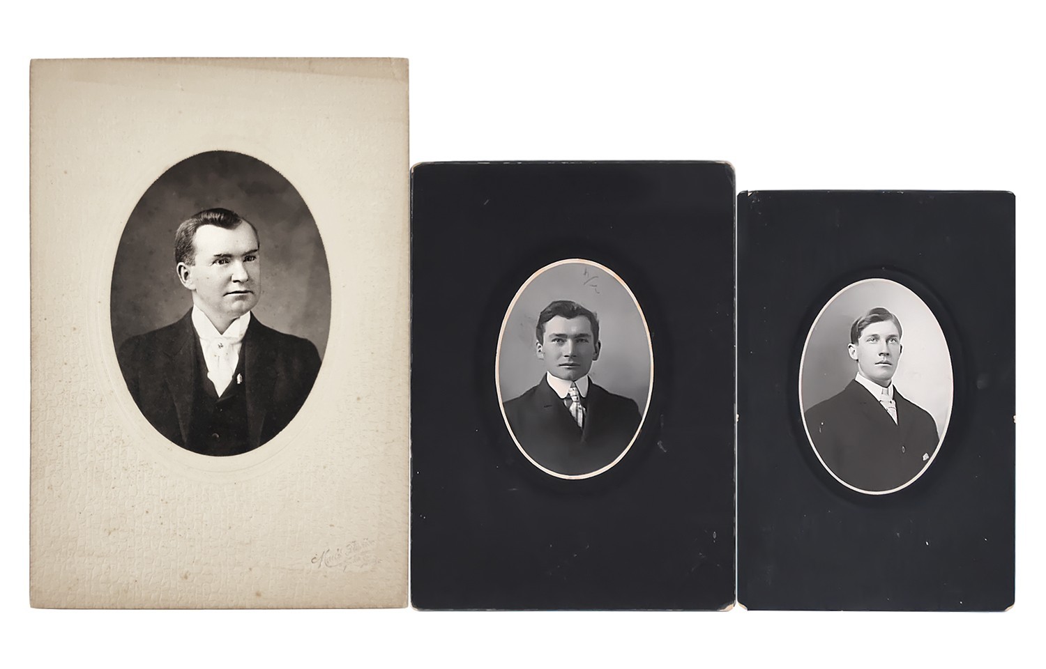 1910s Handsome Stylish Young Men Cabinet Card, Lot x 3 Antique Photo – PH25