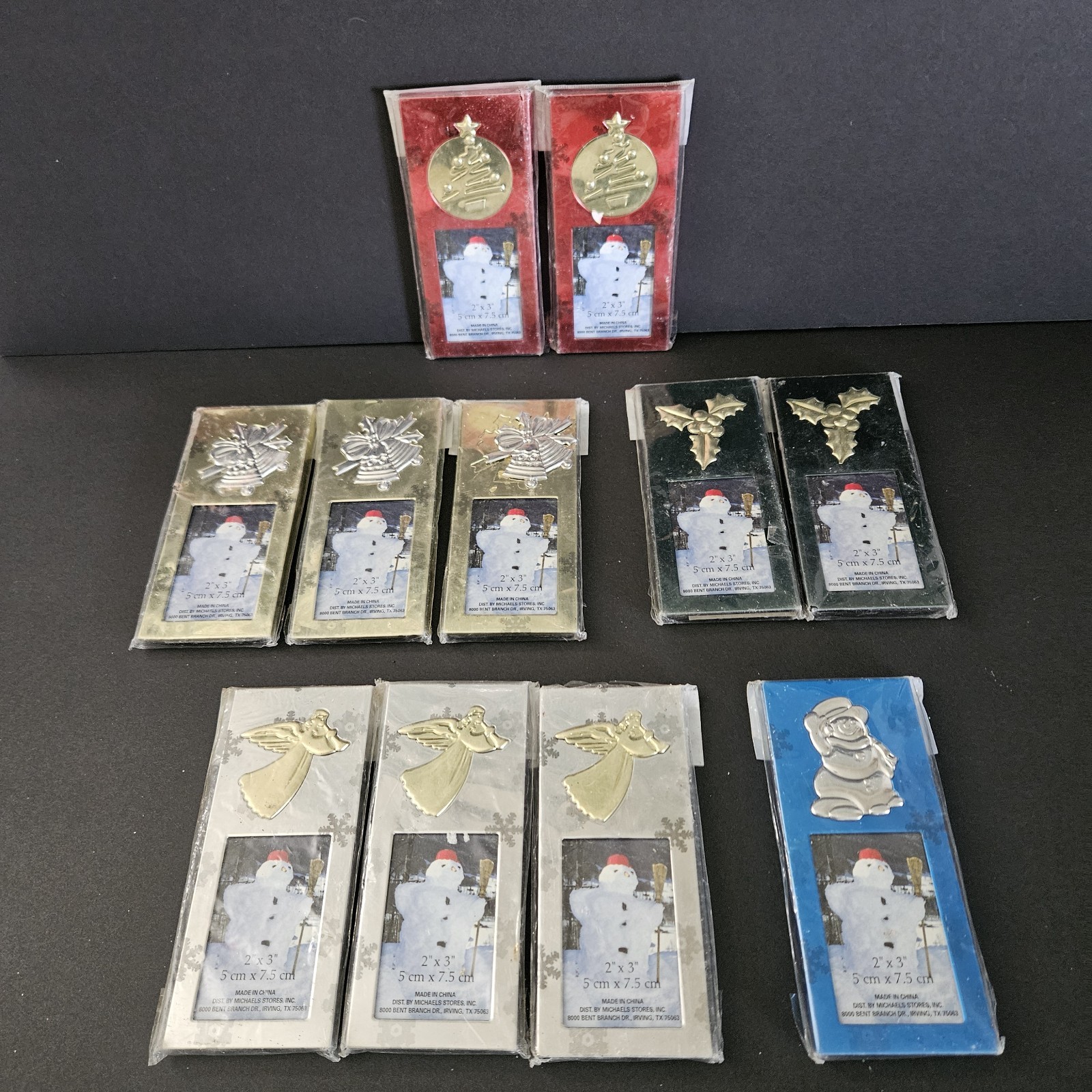 11 VTG Mini Christmas Photo Frames Michaels Place Card Holders 2x3\