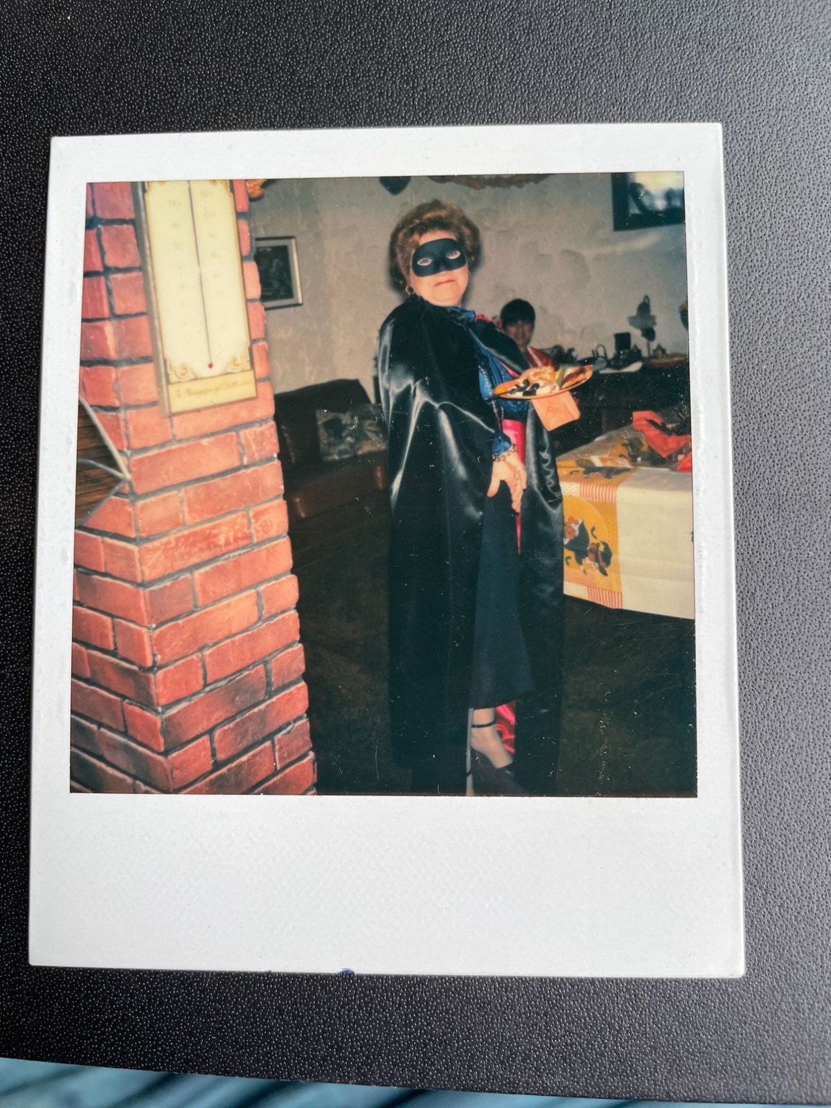 VTG Instant Photo Woman Lone Ranger Zorro Costume Mask Cape Halloween Party