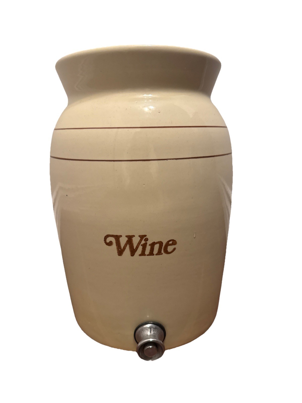 Wine Stoneware Crock with Spigot and Lid