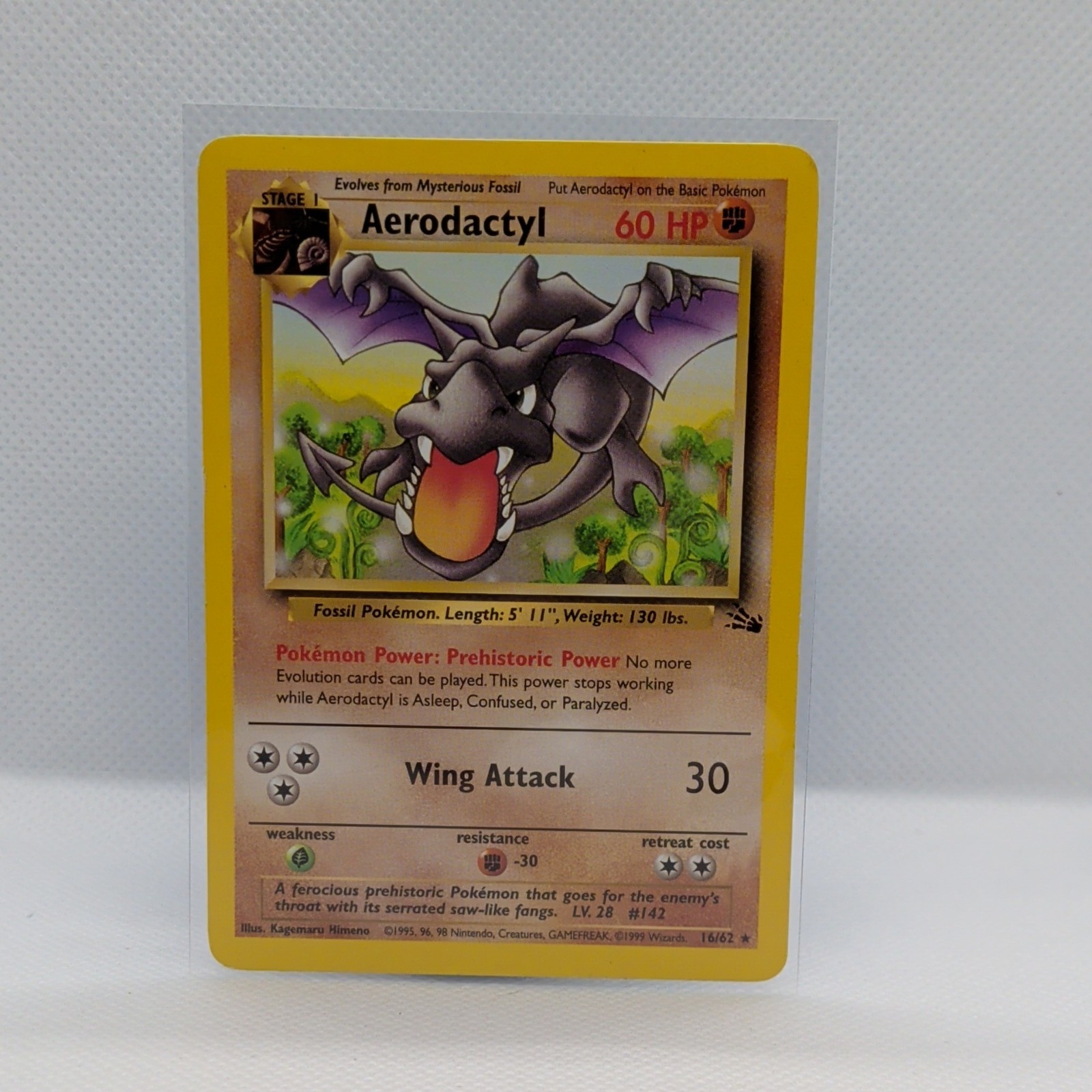 Aerodactyl WOTC Holo 16/62 Fossil Set Rare Pokemon Card Original Vintage 1999 LP