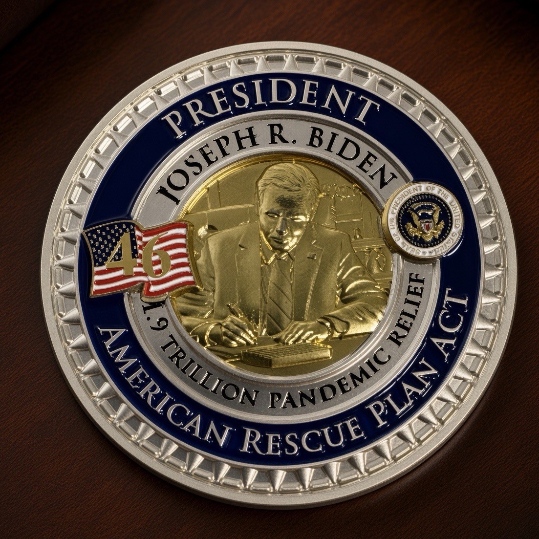 President Joe Biden American Rescue Plan Act Politics Commemorative Coin