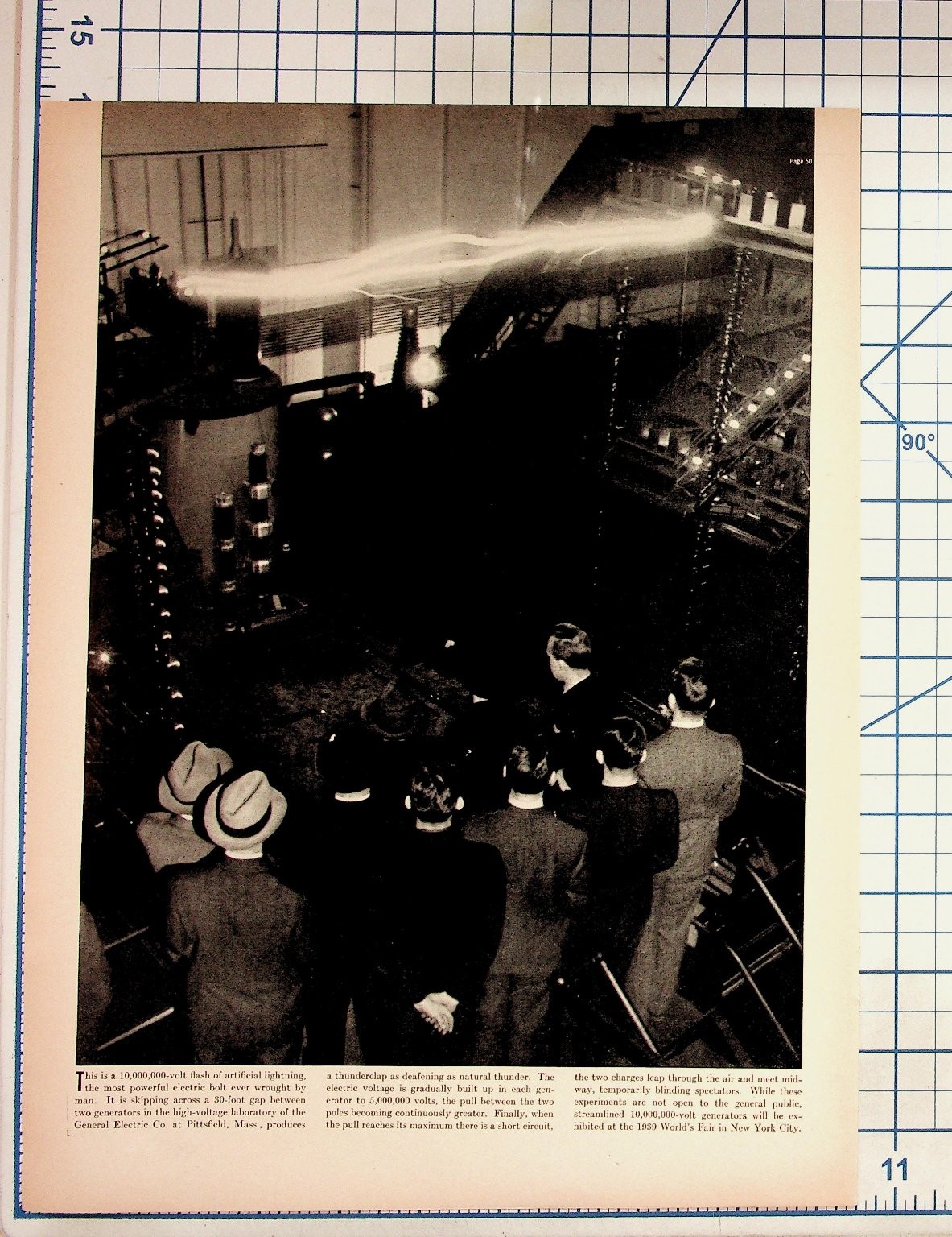 1930s General Electric Artificial Lightning Science Labs Magazine Article 1930s General Electric Artificial Lightning Science Labs Magazine Article