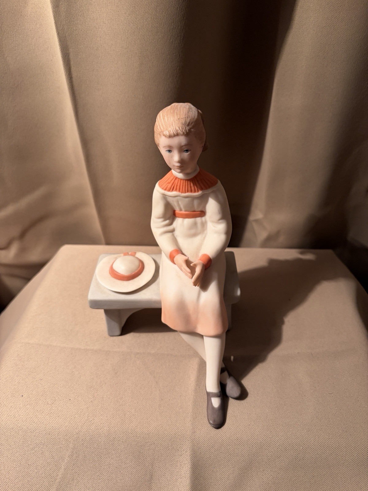 Laszlo Ispanky Girl on Bench Figurine