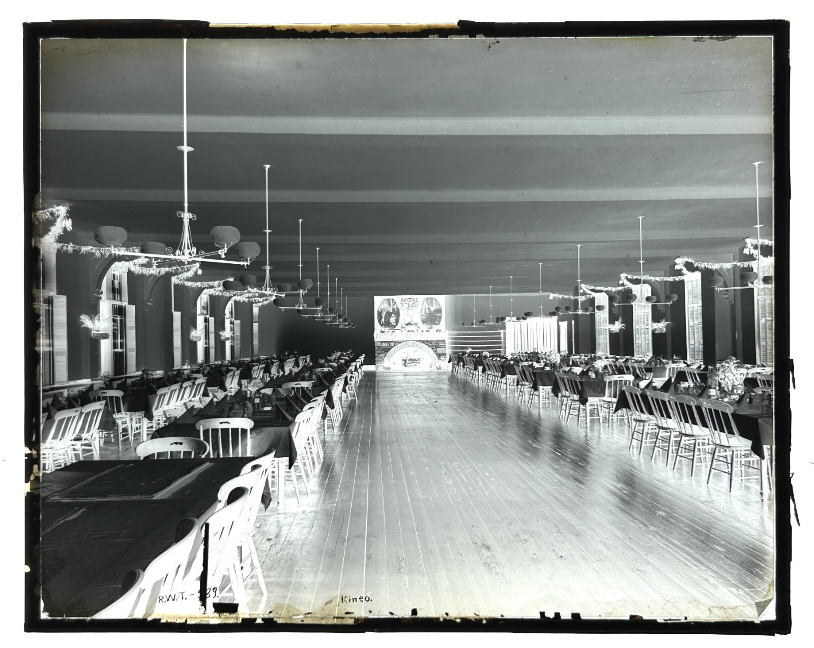 Antique MT KINEO Hotel in Maine at Moosehead Lake Glass Negative