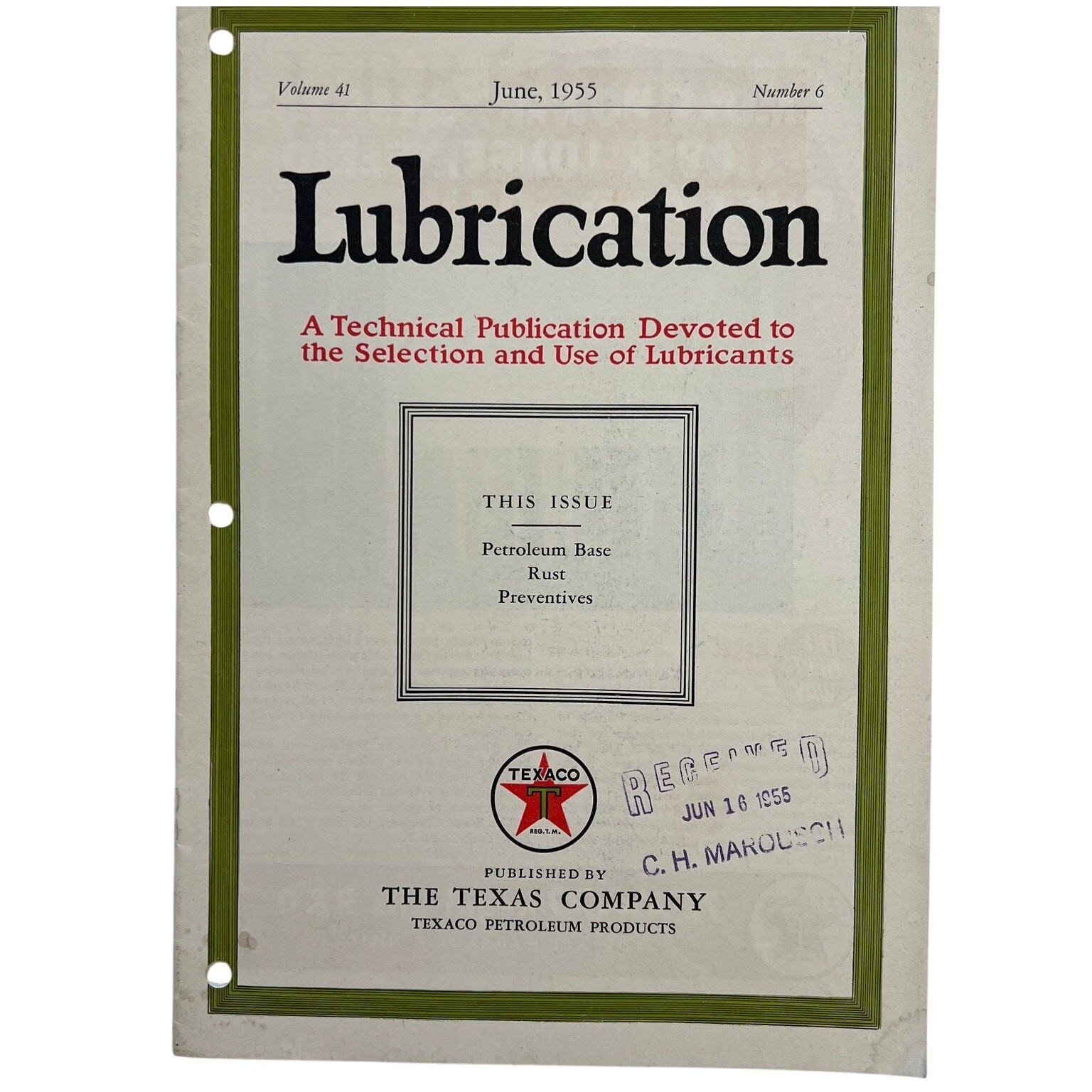 Vintage 1955 Texaco Lubrication Magazine Vol 41 No 6 Texas Company