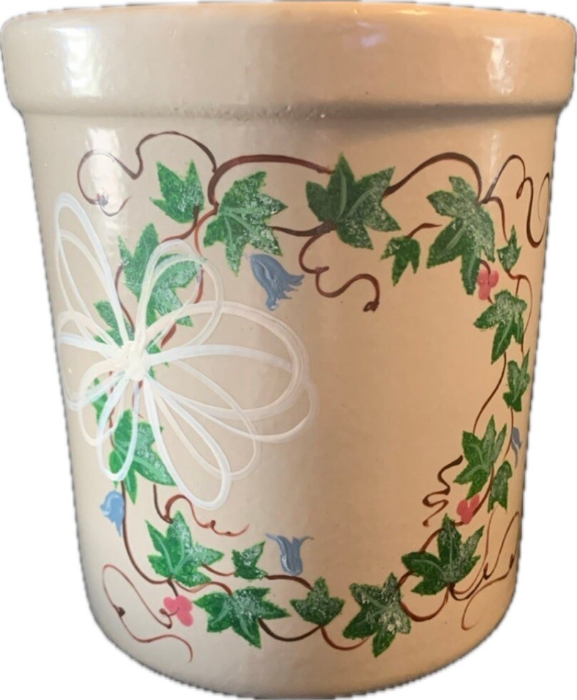 Roseville Pottery 1 Quart High Jar With Flower Pattern