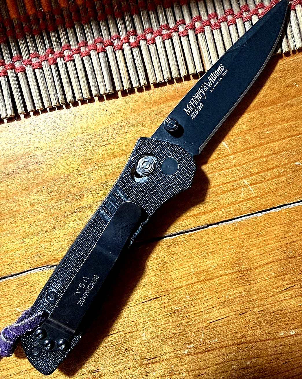 VINTAGE BENCHMADE 705BT  McHenry & Williams AXIS BLK BT2-COATED ATS-34 Blade #48