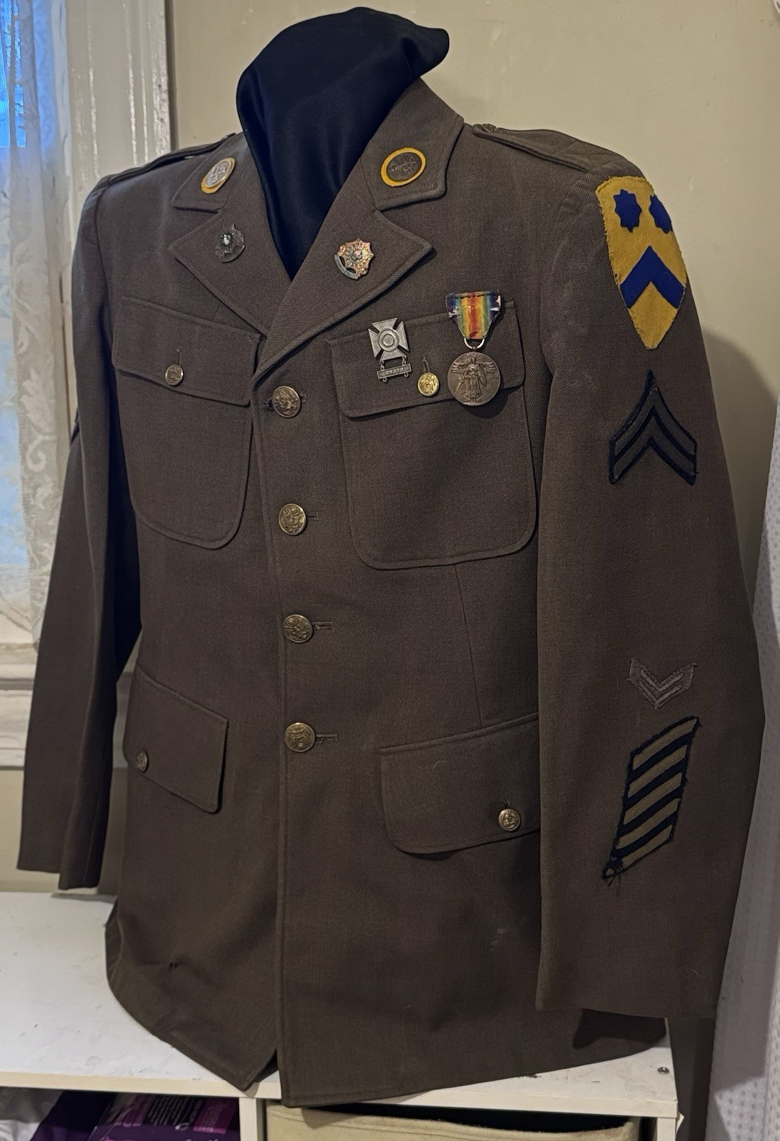 WWII M1926 Spec 8-31B Service Coat MG Troop, 2nd Cavalry Reg  3d Bde 2nd CAV DIV