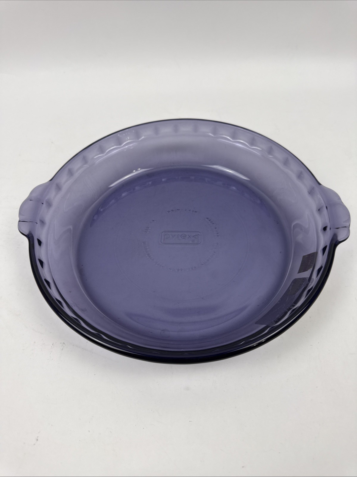 Vtg Pyrex Amethyst Glass Pie Plate 229 Purple Fluted Deep Dish 9.5