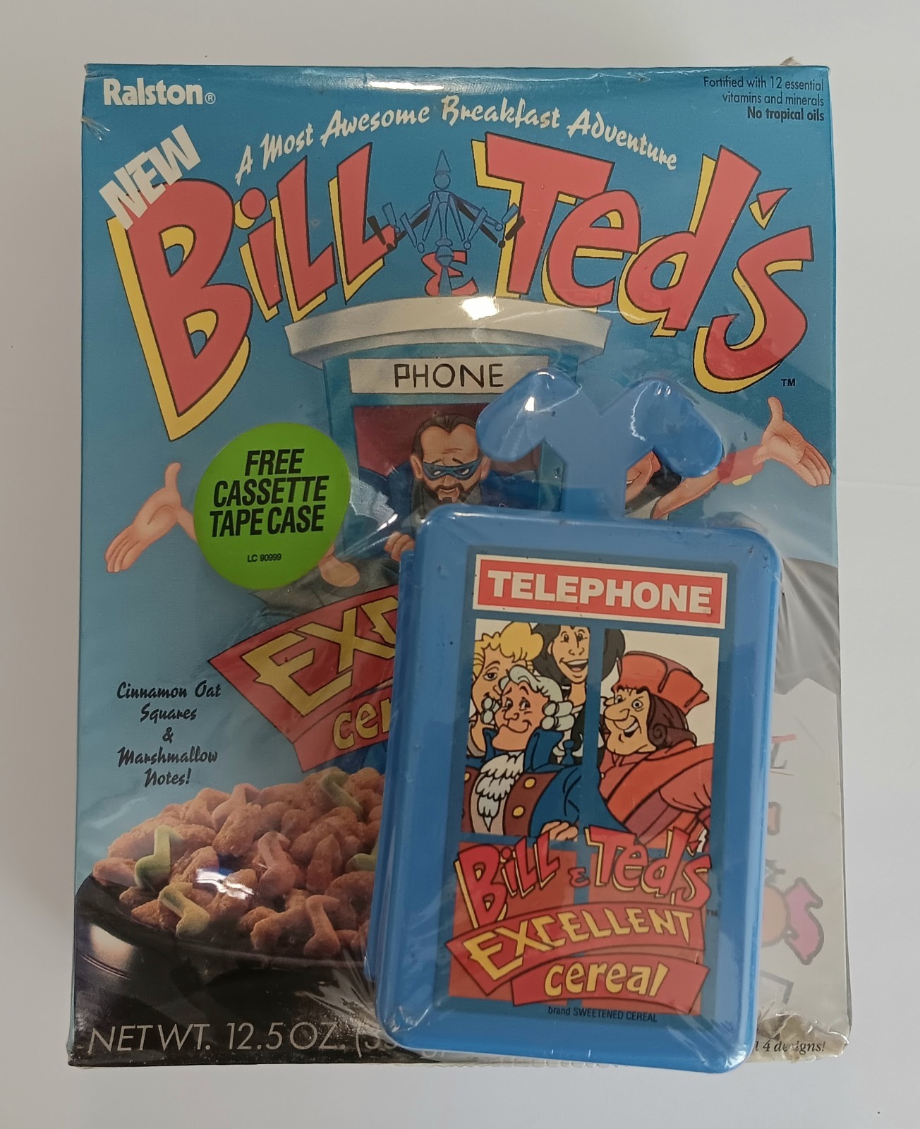 Vtg 1991 Bill & Ted’s Excellent Adventure Cereal Promo w/ Telephone Box 