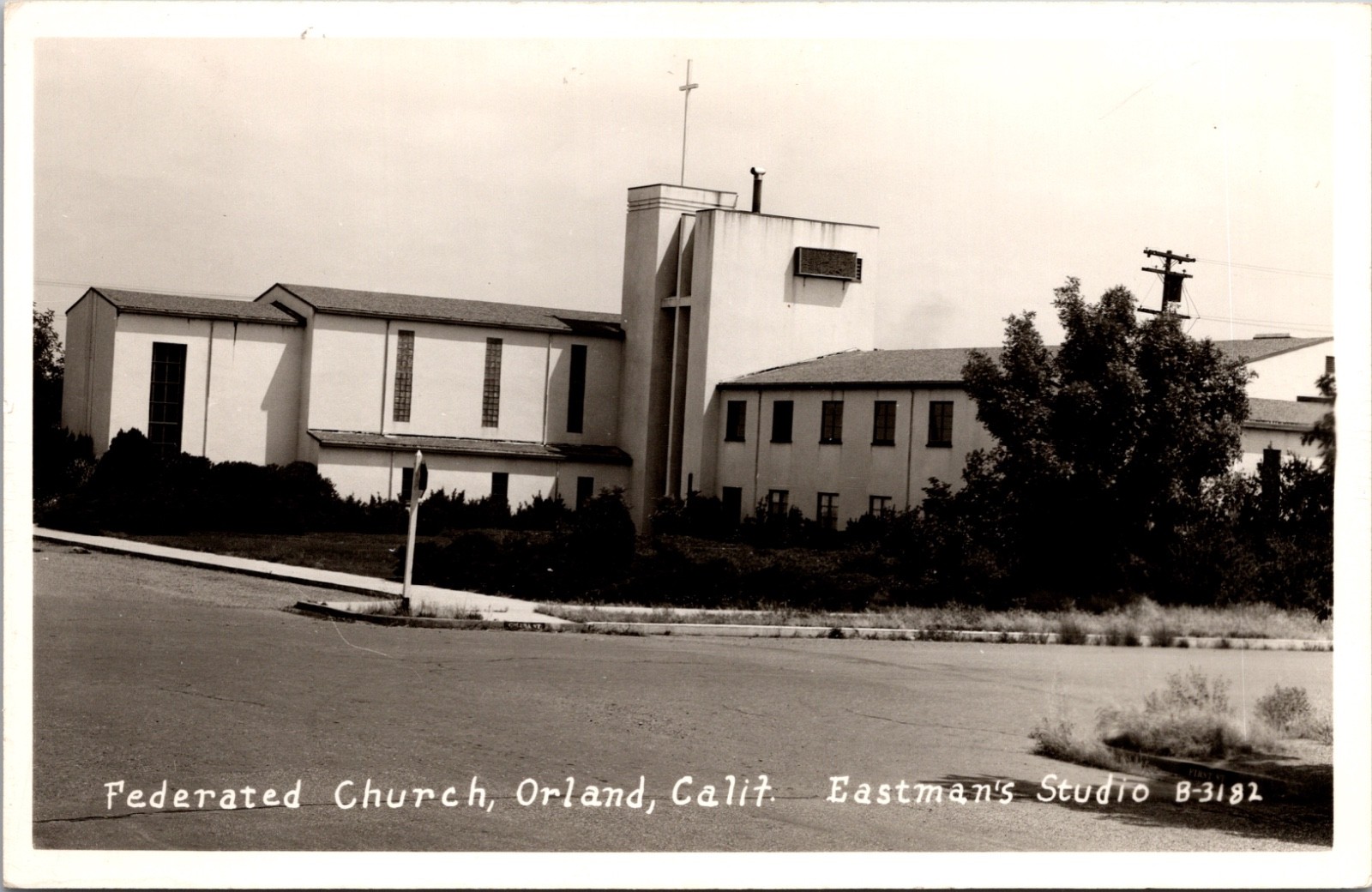 Federated Church Orland California Eastmans Studio Real Photo Postcard