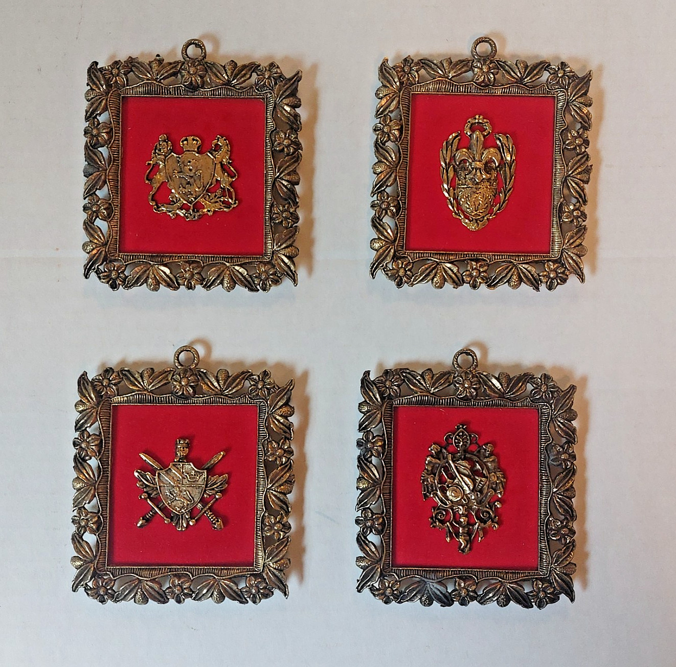 Vintage E.A. Riba Co. Lot of 4 Spanish Medieval-Style Coat of Arms Plaques Vintage E.A. Riba Co. Lot of 4 Spanish Medieval-Style Coat of Arms Plaques