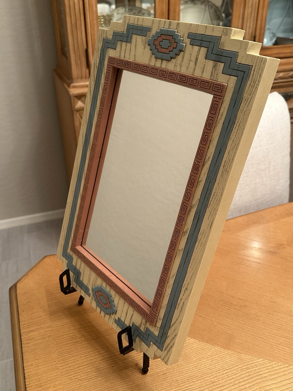 Vintage 90’s BURWOOD Co Southwest AZTEC MIRROR 16.5” x 11” Western Rectagle
