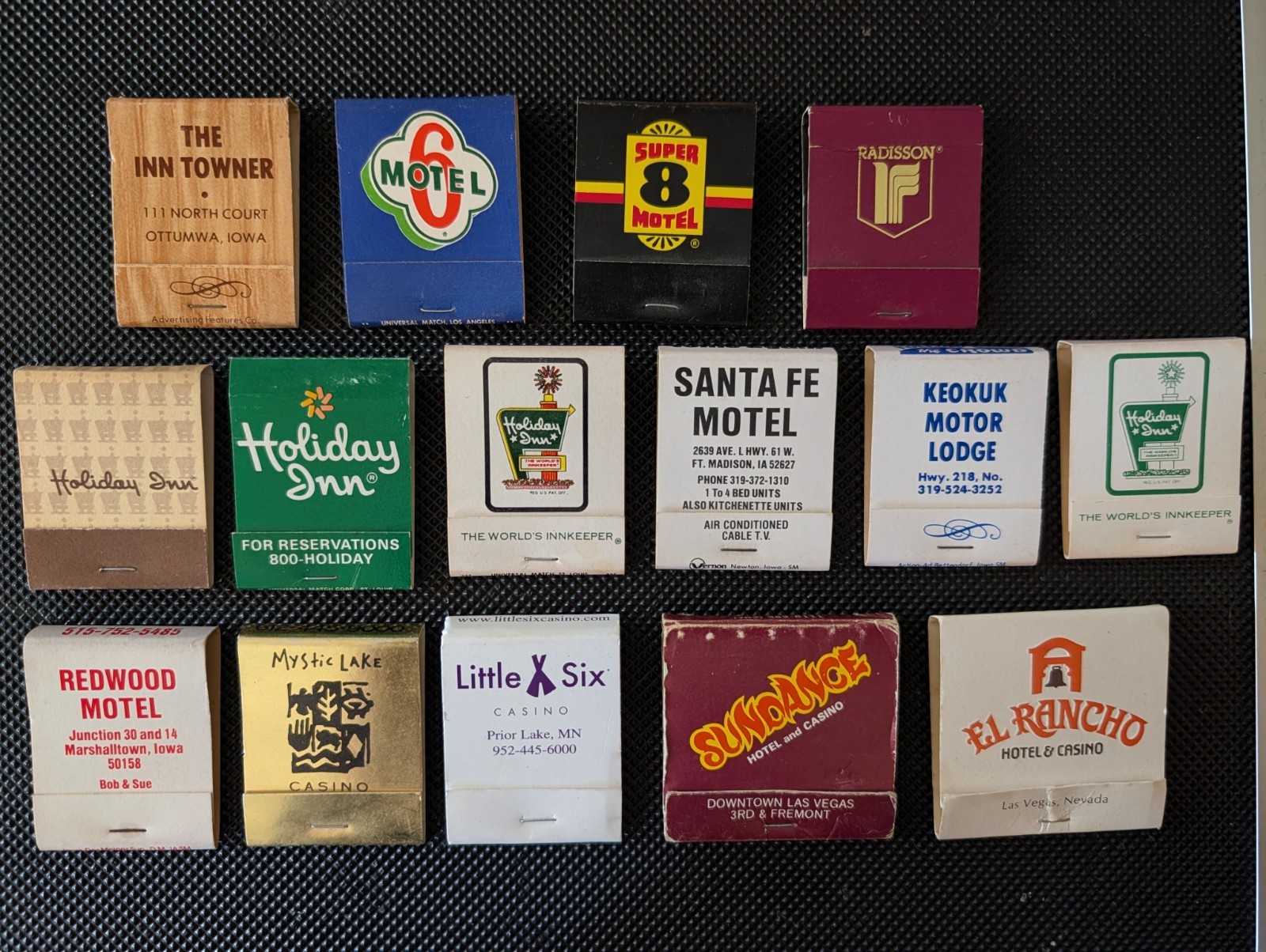 Vintage Hotel & Motel Advertising Matchbook Lot – 15 Pieces