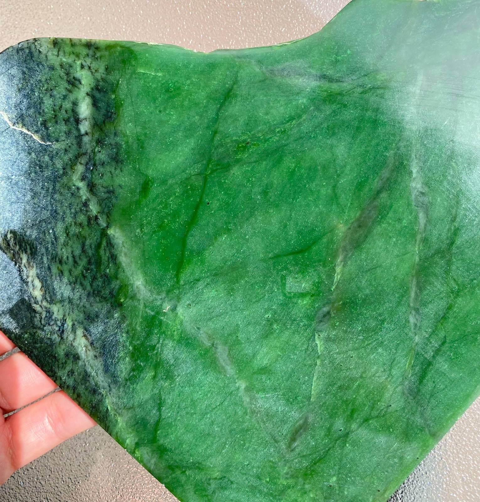 BC Jade Nephrite Green rough Jade Slab 1130 Grams #1245