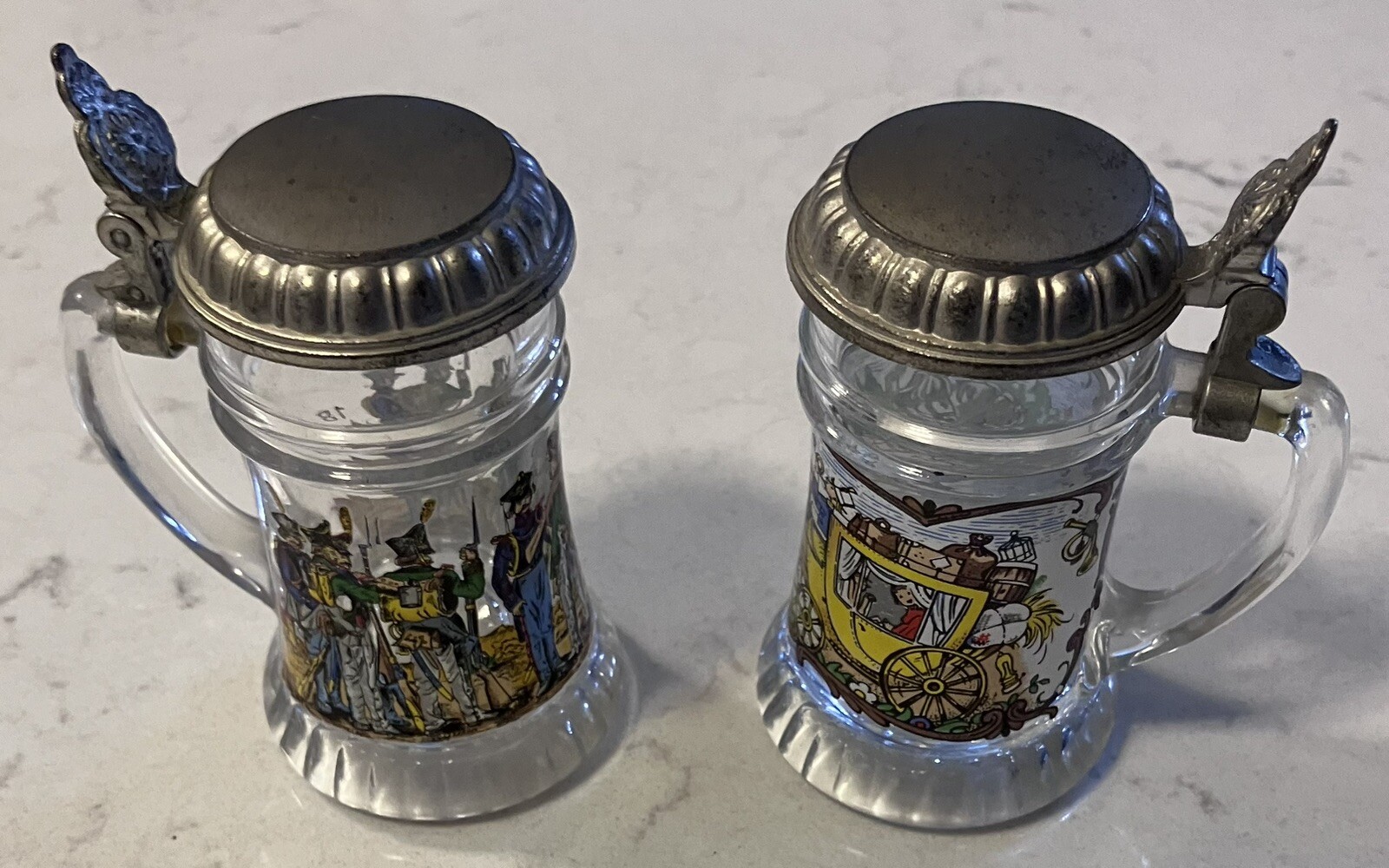 2 Miniature Original BMF Bierseidel Shot Glass Beer Steins   (1750)