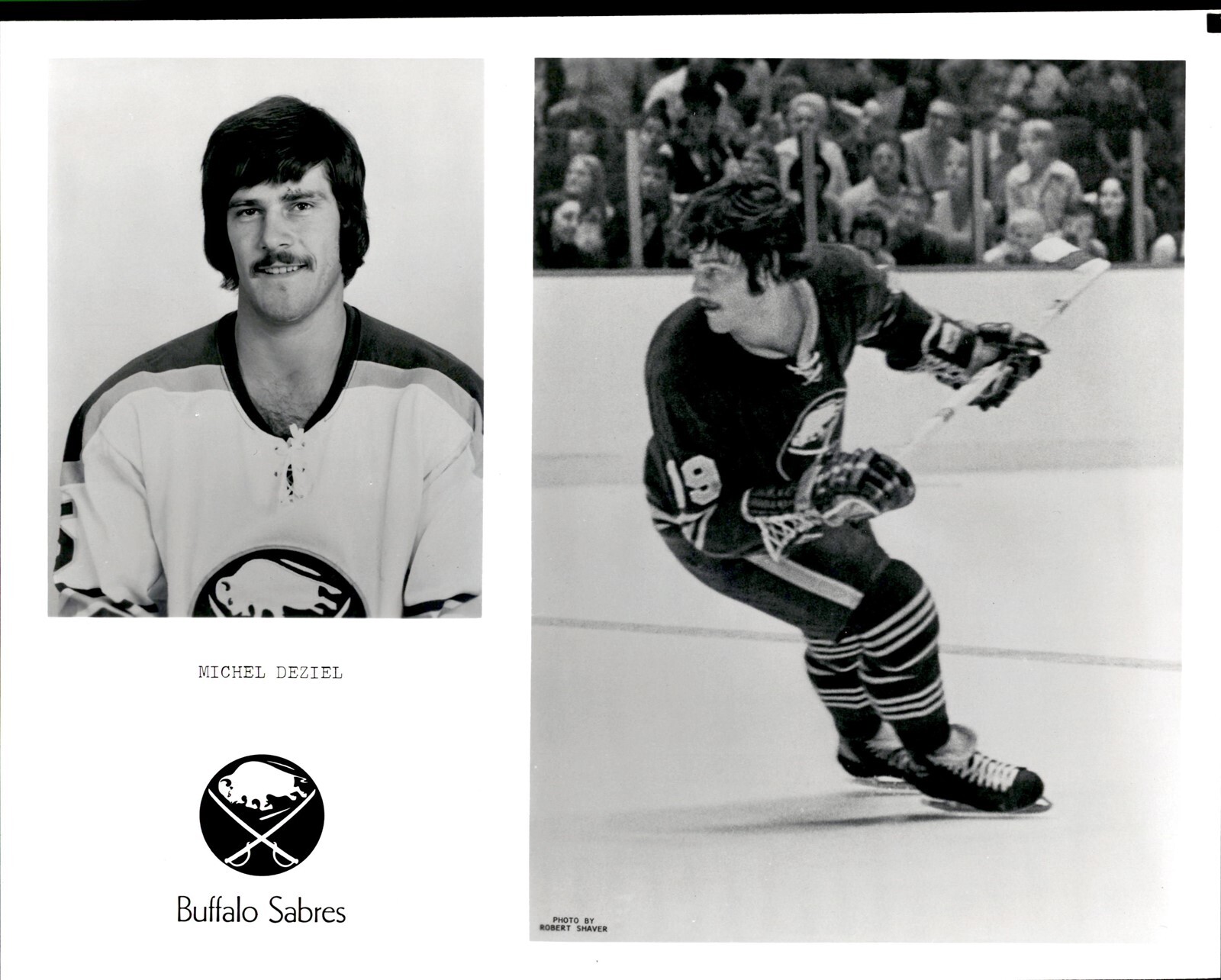 PF10 Original Robert Shaver Photo MICHEL DEZIEL 1974-75 BUFFALO SABRES LEFT WING