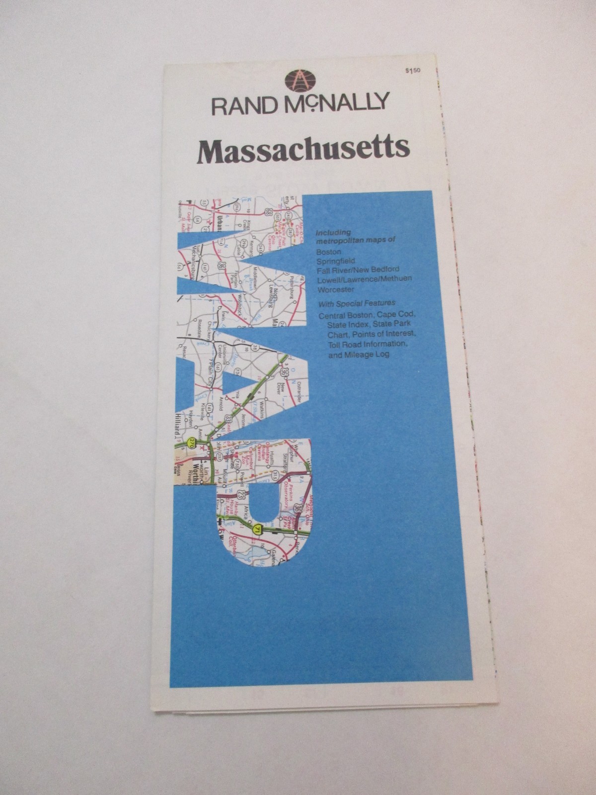 Rand McNally Massachusetts State Highway Travel Road Map-HrcRM