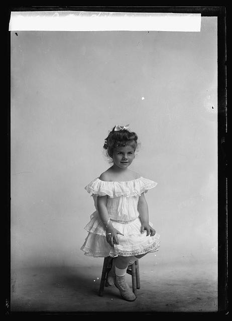 Photo:Mrs. C.W. Stiles Portrait Young Girl in White Dress Studio Photo