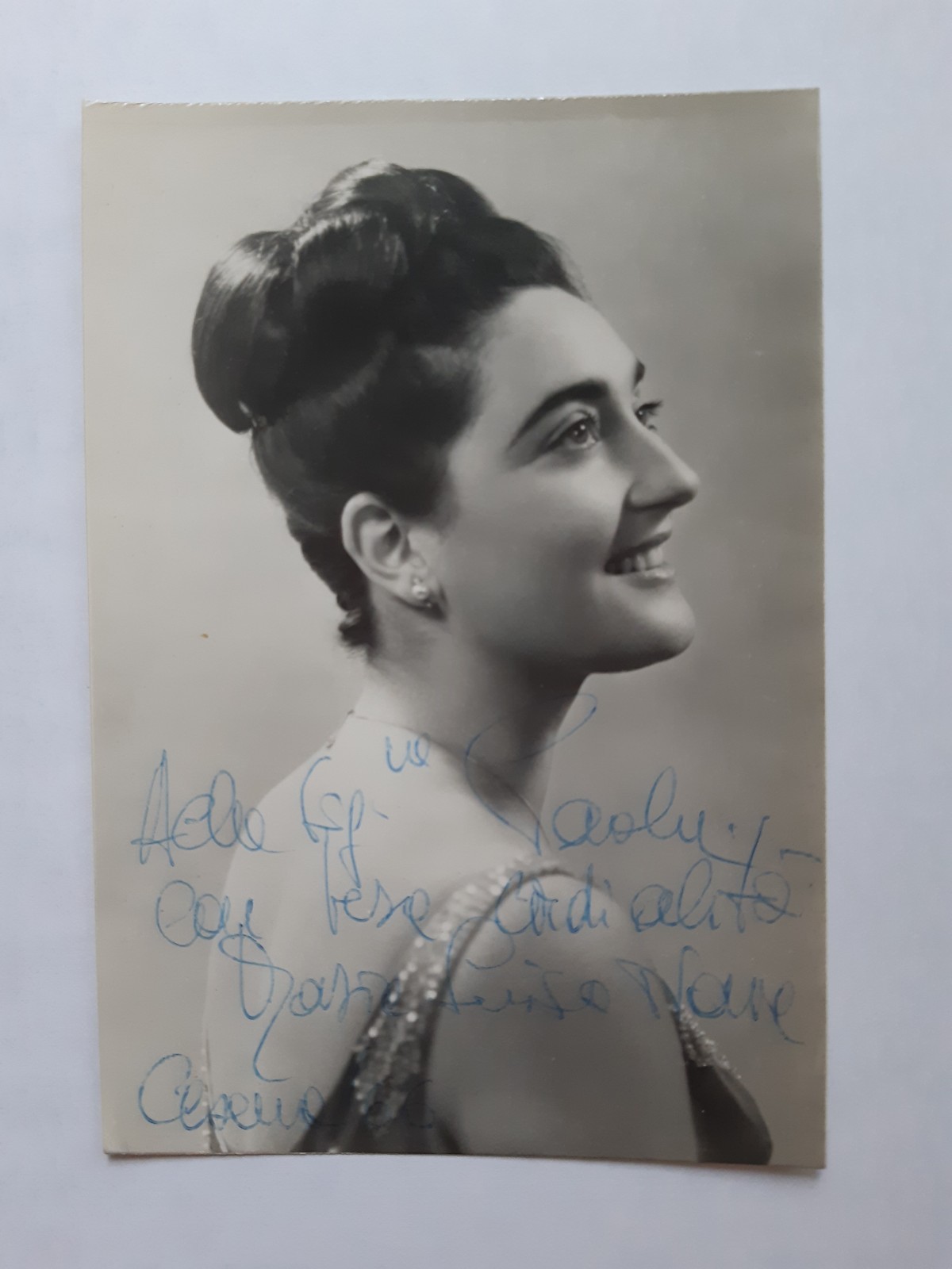Maria Luisa Mezzo-soprano Ship Photo with Dedication Autograph Cesena 1966