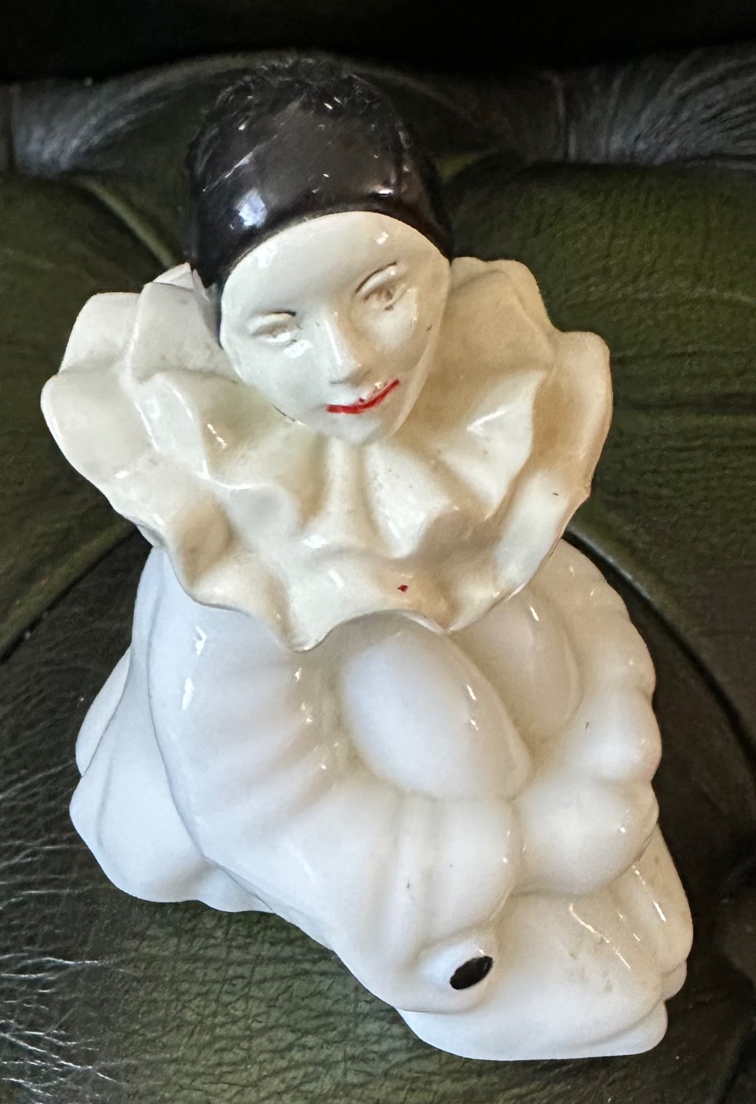 Vintage 1980s Avon Odyssey Pierrot Clown Perfume Bottle 50ml Milk Glass