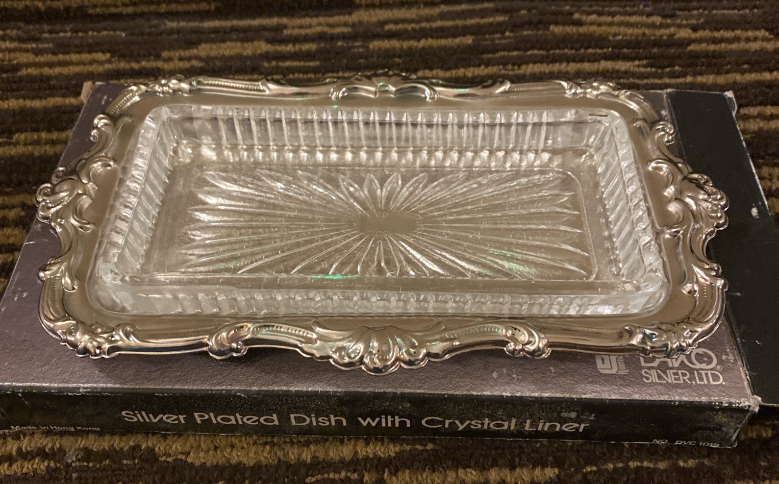 Vtg Davco Silver Ltd Ornate Plated Floral Scrolled 10x6